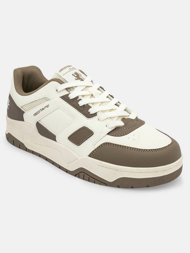 Men’s Sneakers for Casual Everyday Style Sneakers For Men (Off White, Brown , 28)
